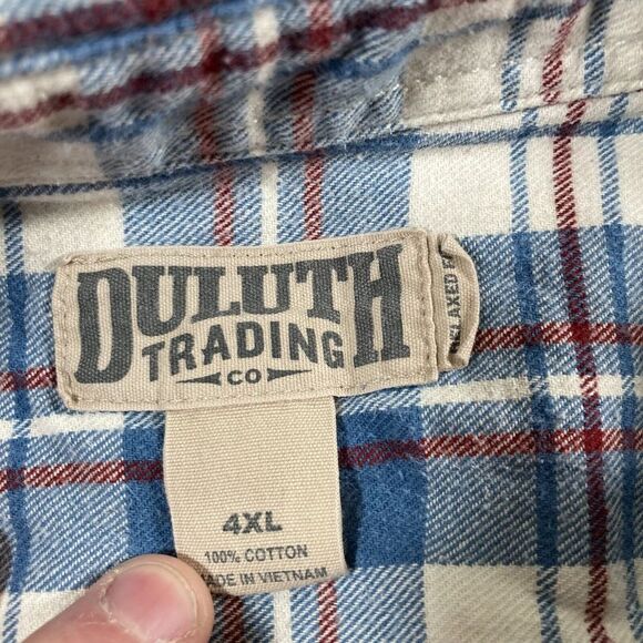 Duluth‎ Trading Shirt Flannel Shirt 4XL Plaid Free Swingin Outdoor Lumberjack - Picture 3 of 9